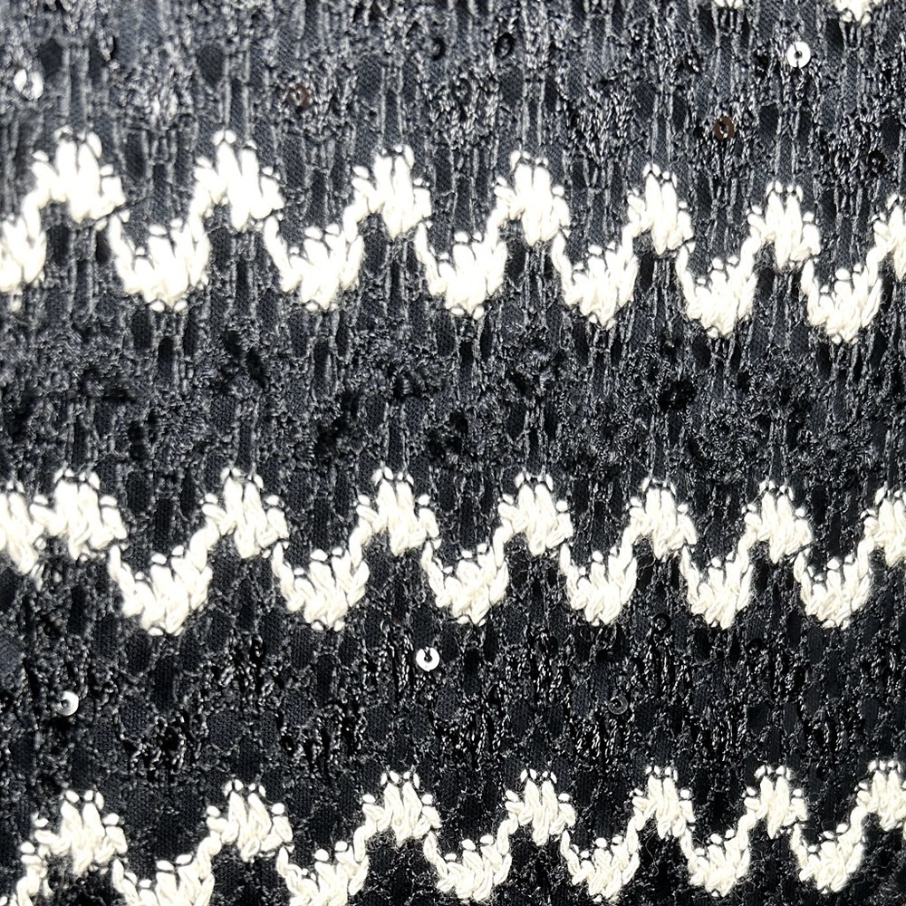 New York & Company Sleeveless Crochet Fit & Flare Dress- Navy/ White Size XS - Picture 3 of 6